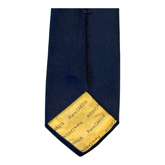 Vintage Pierre Cardin Navy Blue Necktie – Monogram Logo – 54” – 1980s–1990s - Picture 5 of 5